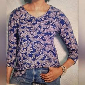 JJill Blue Paisley Women's Top